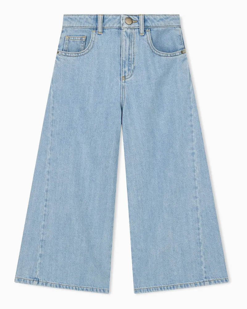 Emporio Armani Jeans 5 tasche over in denim di cotone e lyocell Blu