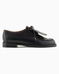 Emporio Armani OFFICIAL STORE Stringate Con Frangia In Pelle Nero