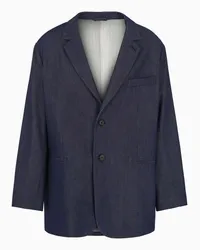 Emporio Armani OFFICIAL STORE Blazer Monopetto In Denim Misto Lyocell Asv Denim