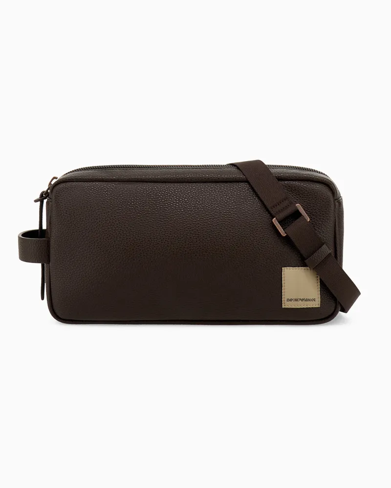 Emporio Armani Borsa a tracolla finish martellato Capsule Boteh Marrone