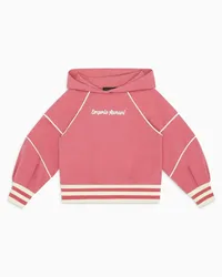 Emporio Armani OFFICIAL STORE Felpa Comfort Fit In Jersey Con Cappuccio Piping E Ricamo Logo Rosa