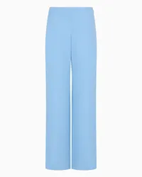 Emporio Armani OFFICIAL STORE Pantaloni Palazzo In Cady Crepe Azzurro