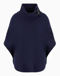 Emporio Armani OFFICIAL STORE Cappa In Lana Vergine Misto Cashmere Asv Blu