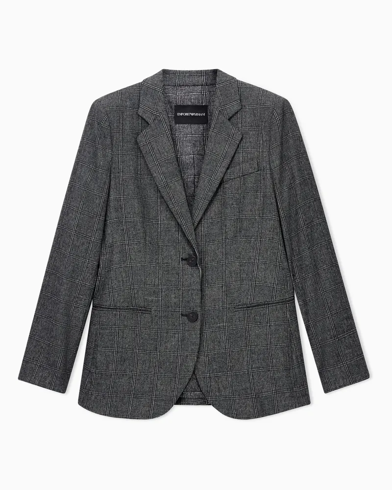 Emporio Armani Blazer in flanella check Capsule Signature Grigio