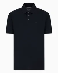 Emporio Armani OFFICIAL STORE Polo In Piquet Mercerizzato Con Profili Chevron Blu