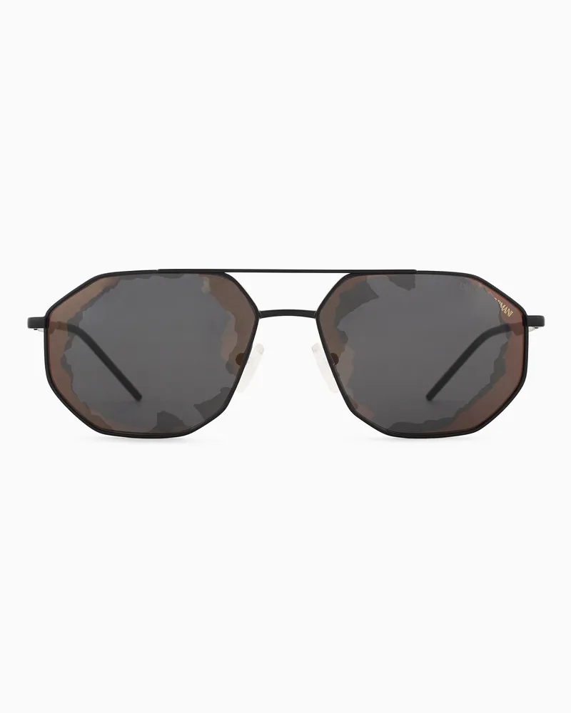 Emporio Armani Occhiali da sole da uomo forma irregolare Nero