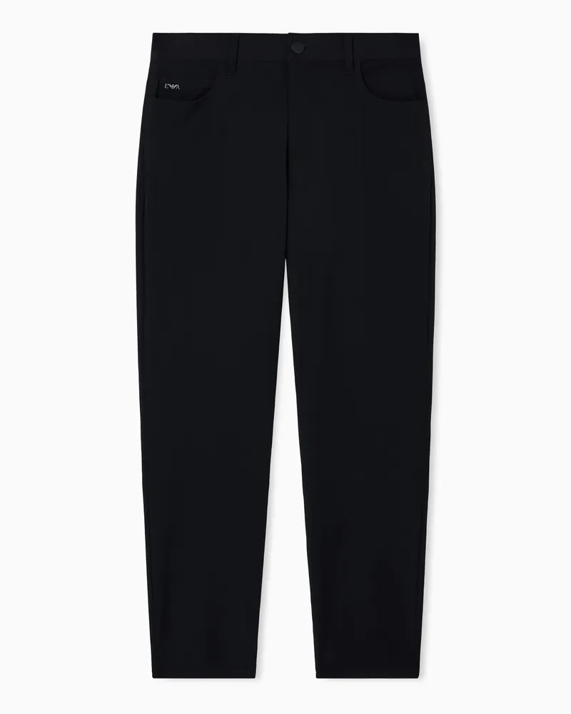 Emporio Armani Pantaloni J05 regular fit in twill di nylon stretch Nero