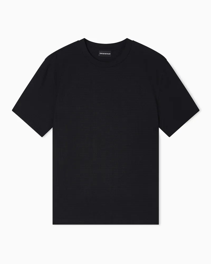 Emporio Armani T-shirt in jersey jacquard lettering all over Nero