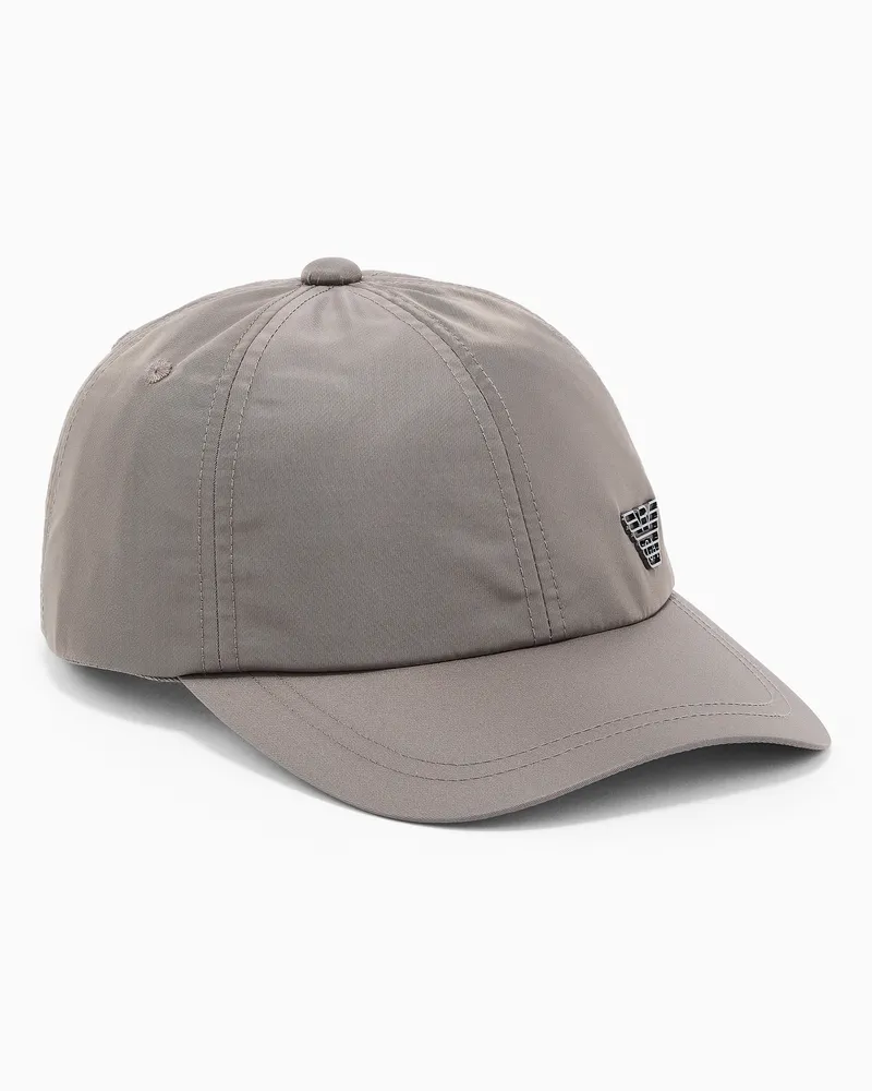 Emporio Armani Cappello da baseball in nylon con placchetta aquila ASV Marrone