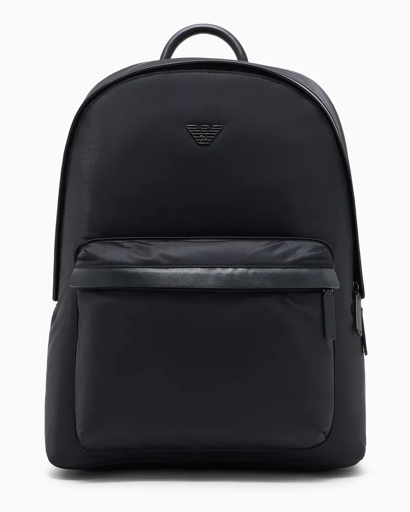Emporio Armani Zaino roundshape in nylon riciclato ASV Nero