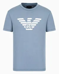 Emporio Armani OFFICIAL STORE T-shirt In Jersey Pima Con Stampa Logo Grafite