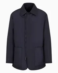 Emporio Armani OFFICIAL STORE Giubbotto In Nylon Water Repellent Con Spacchi Laterali Blu