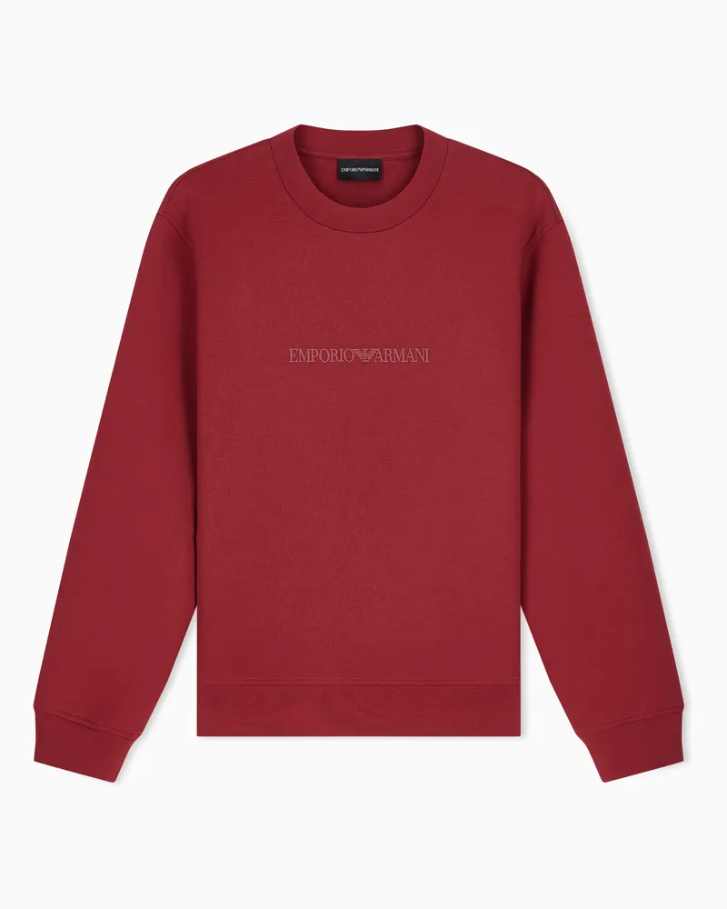 Emporio Armani Felpa Essential in doppio jersey misto Rosso