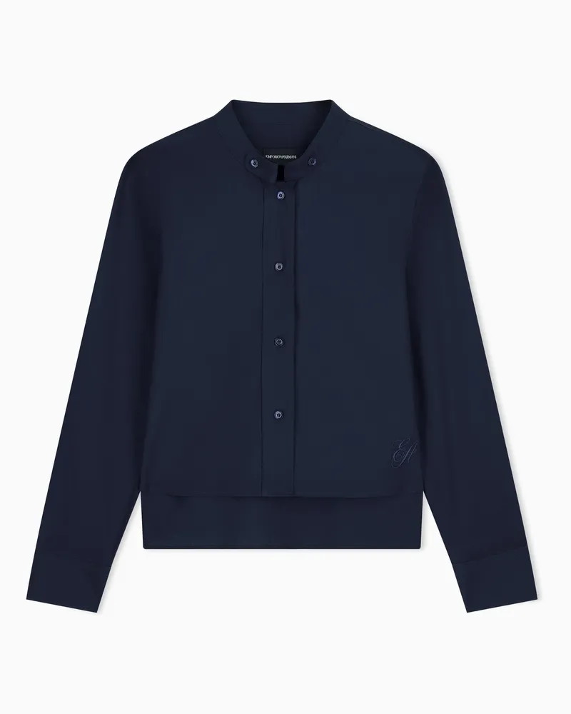 Emporio Armani Camicia collo guru in popeline Blu