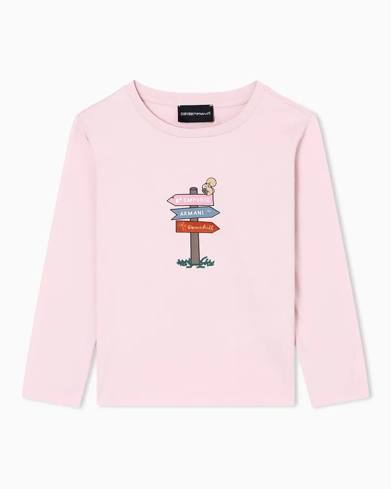 Emporio Armani Maglia in jersey stampa foresta ASV Rosa