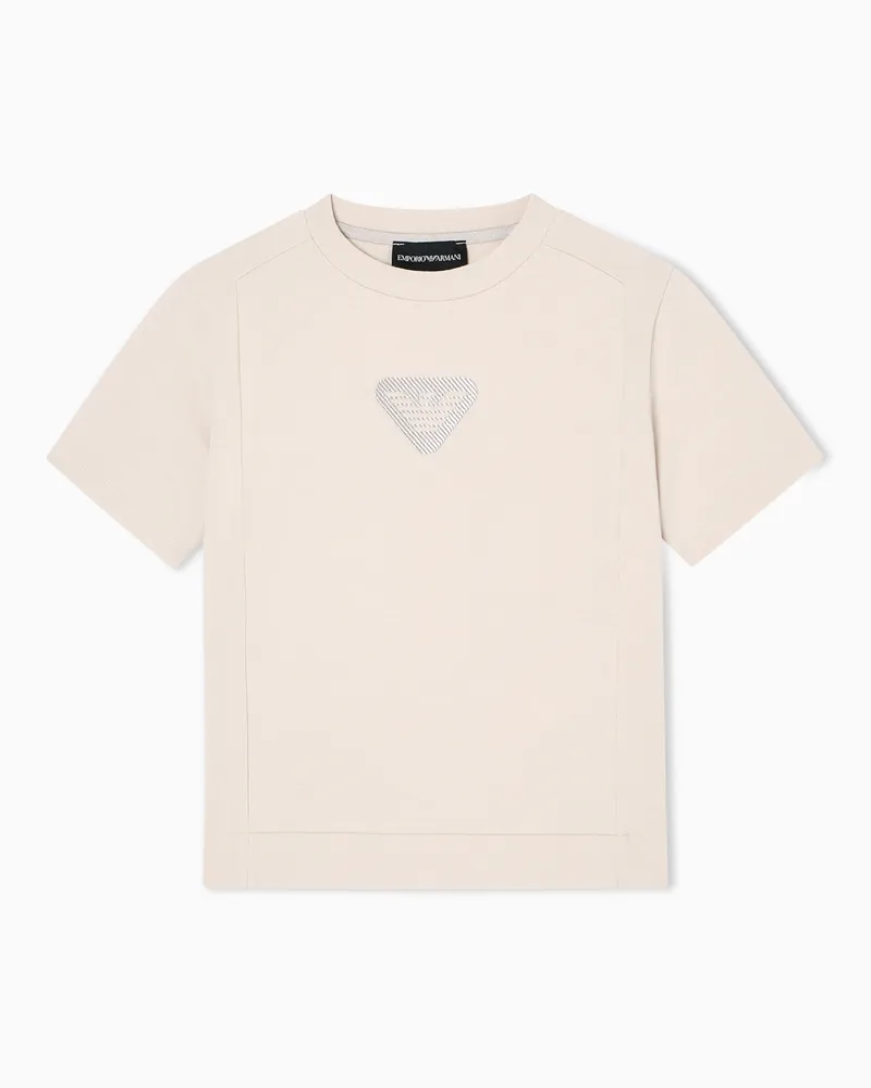Emporio Armani T-shirt comfort fit in jersey con logo eagle ASV Beige