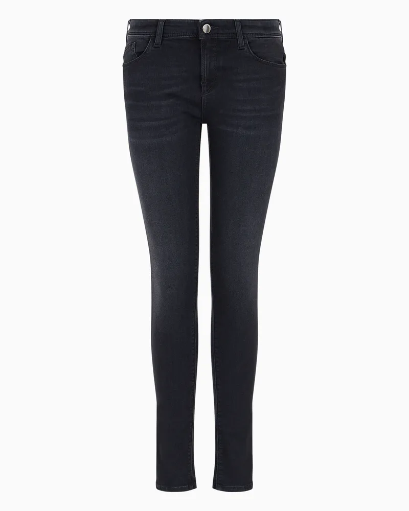 Emporio Armani Jeans J28 skinny fit in comfort denim stone wash Nero