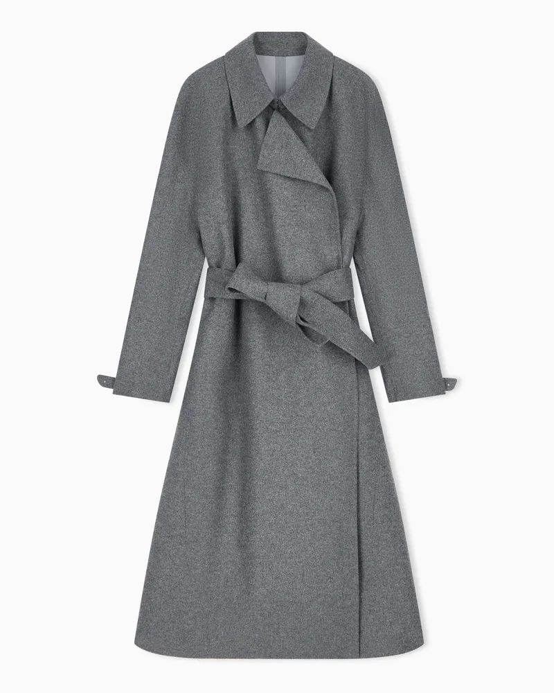 Emporio Armani Cappotto rivestito in flanella water repellent Capsule Signature Grigio