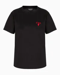 Emporio Armani OFFICIAL STORE T-shirt In Jersey Mercerizzato Nero