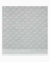 Emporio Armani OFFICIAL STORE Stola In Tessuto Jacquard Aquile All Over Grigio