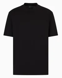 Emporio Armani OFFICIAL STORE T-shirt In Jersey Pima Con Logo Bombato Asv Nero