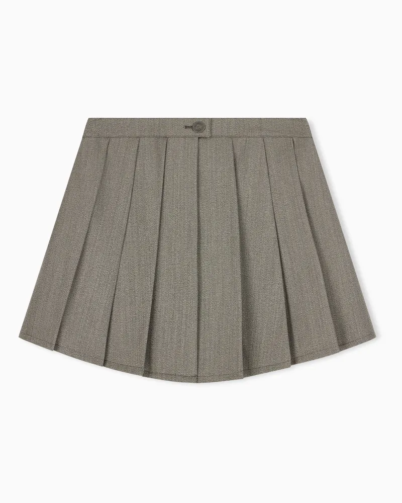 Emporio Armani Gonna pantalone plissettata in lana vergine Beige