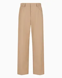 Emporio Armani OFFICIAL STORE Pantaloni In Gabardina Pesante Mano Compatta Beige