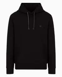 Emporio Armani OFFICIAL STORE Felpa Con Cappuccio E Micro Patch Logo Nero