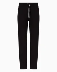 Emporio Armani OFFICIAL STORE Pantaloni Jogger In Double Jersey Con Patch Logo Aquila Nero