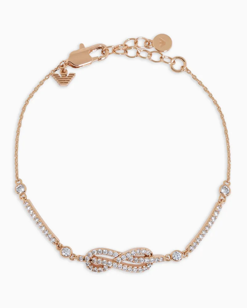 Emporio Armani Bracciale a catenina in ottone tonalità oro rosa Multicolore