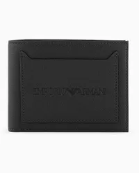 Emporio Armani OFFICIAL STORE Portafoglio Bifold Con Tasca Esterna In Pelle Bottalata Nero