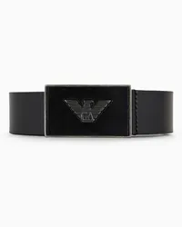 Emporio Armani OFFICIAL STORE Cintura In Cuoio Con Placca Aquila Nero