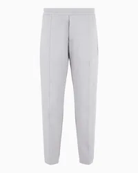 Emporio Armani OFFICIAL STORE Pantaloni Jogger Con Nervature In Jersey Morbido Misto Lana Grigio