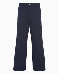 Emporio Armani OFFICIAL STORE Pantaloni Cinque Tasche In Gabardina Organica Asv Capsule Blu