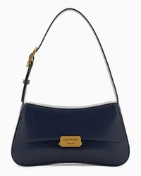 Emporio Armani OFFICIAL STORE Borsa A Spalla Baguette Finish Spazzolato Blu