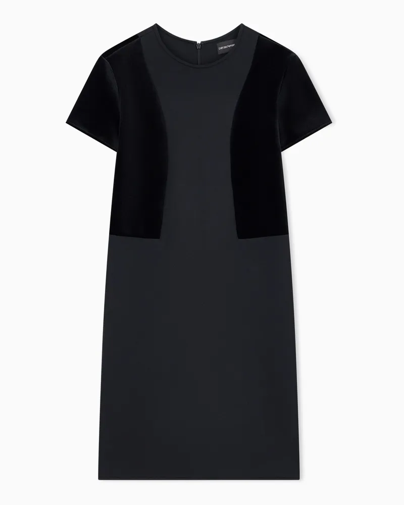 Emporio Armani Abito in double jersey con tape ciniglia Travel Essential Nero