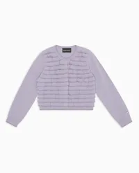 Emporio Armani OFFICIAL STORE Cardigan In Maglia Con Balze E Rouches Viola