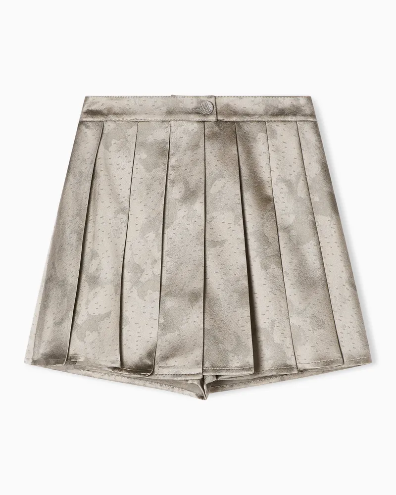 Emporio Armani Gonna pantalone in tessuto jacquard camou flower Grigio