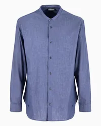 Emporio Armani OFFICIAL STORE Camicia Collo Guru In Chambray Denim