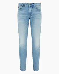 Emporio Armani OFFICIAL STORE Jeans J06 Slim Fit In Denim Stretch Rinse Wash Con Trattamento Effetto Dirty Blu