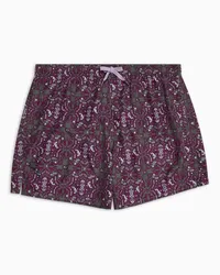 Emporio Armani OFFICIAL STORE Costume Shorts In Tessuto Riciclato Stampa All Over Asv Fucsia