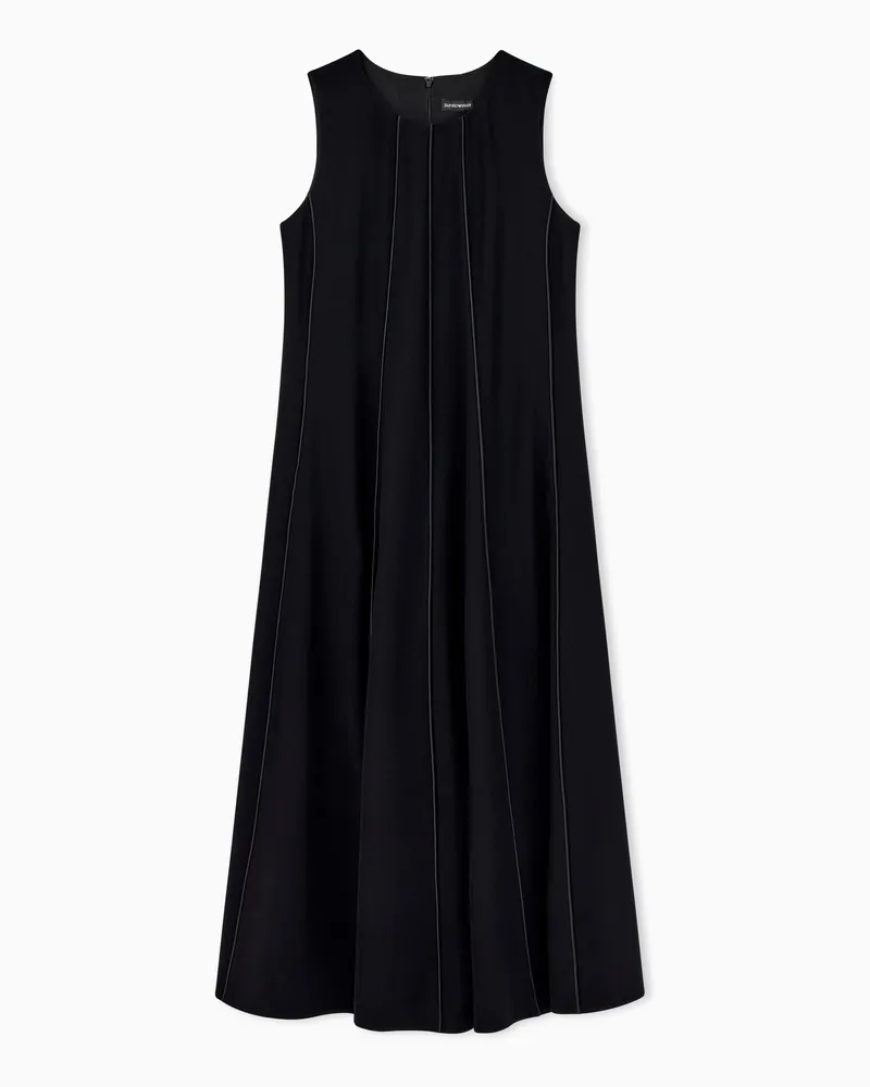 Emporio Armani Abito senza maniche in cady tecnico con girocollo Nero