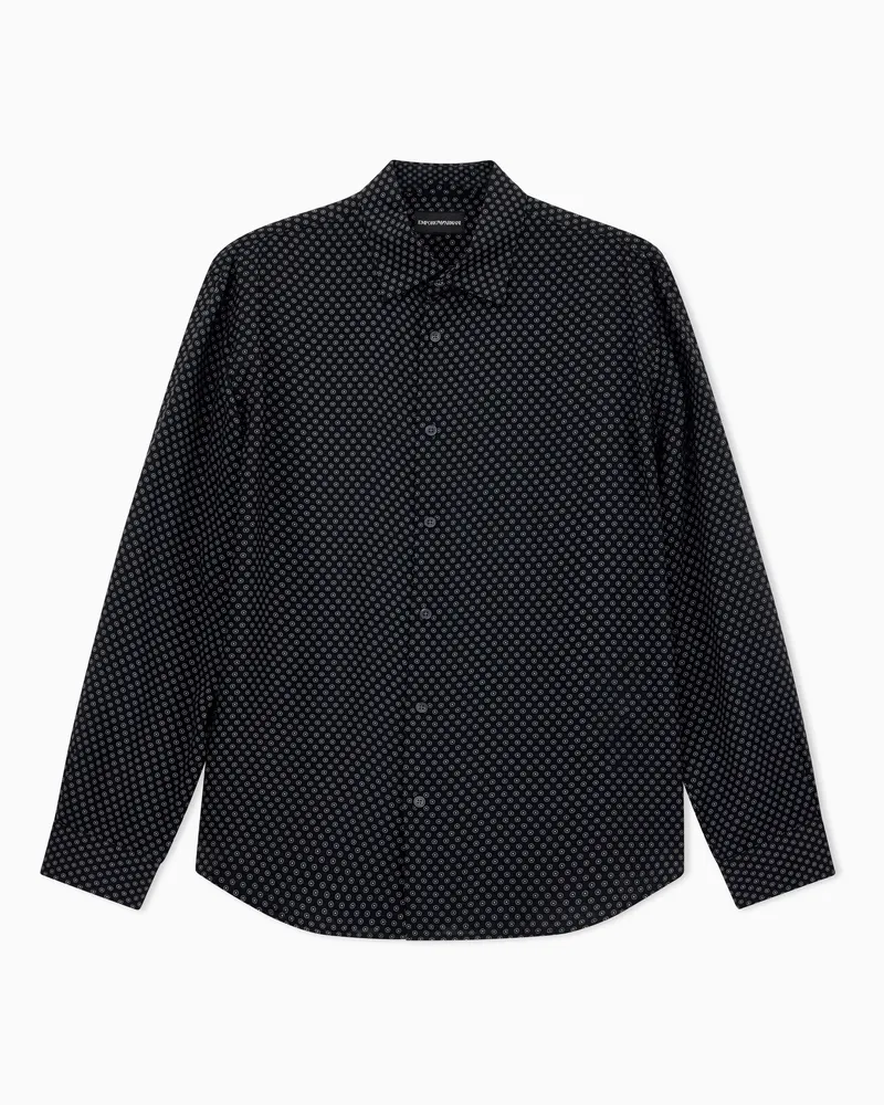 Emporio Armani Camicia vestibilità regular in lyocell Blu