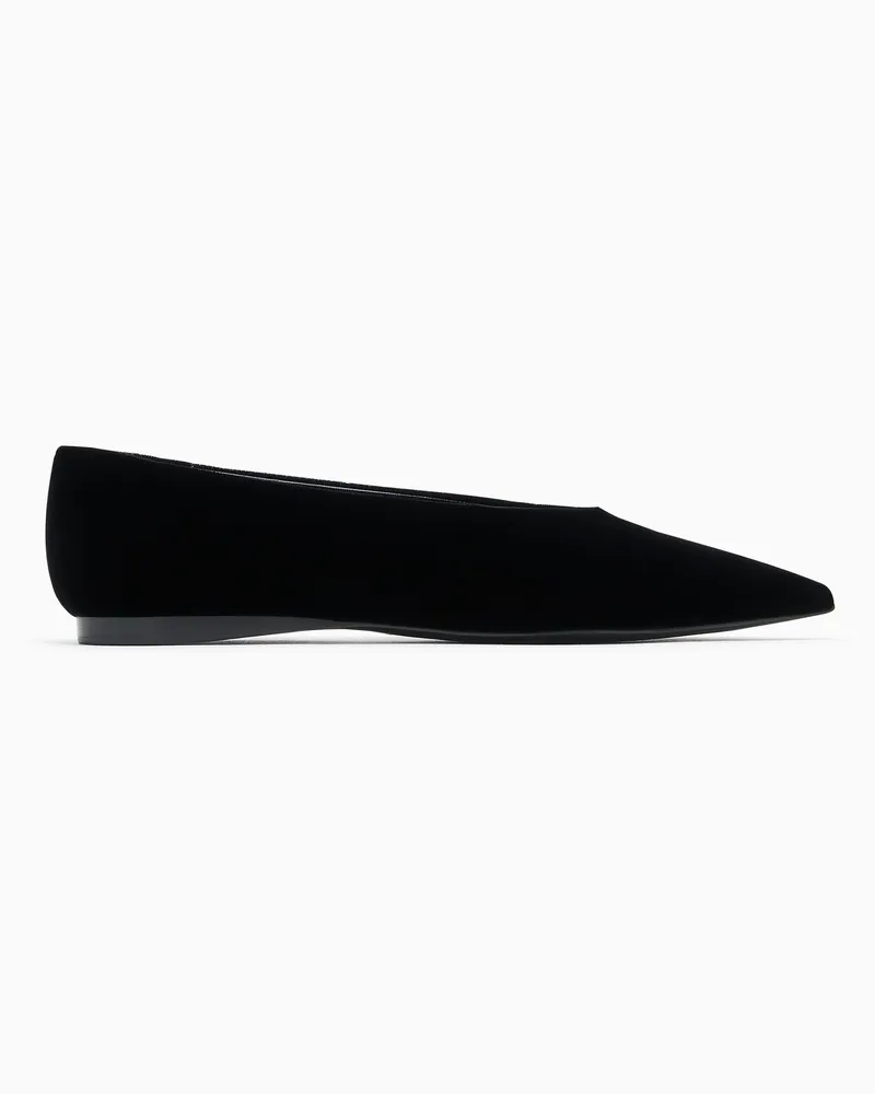 Emporio Armani Ballerine a punta in velluto Nero