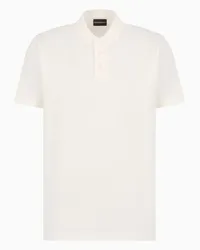 Emporio Armani OFFICIAL STORE Polo In Piquet Mercerizzato Con Dettagli A Coste Bianco