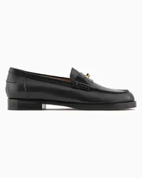 Emporio Armani OFFICIAL STORE Mocassini In Pelle Lucida Con Staffa Nero