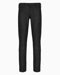 Emporio Armani OFFICIAL STORE Pantaloni J06 Slim Fit In Misto Cotone Micro Armaturato A Pois Nero