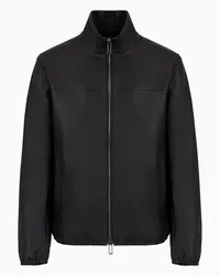 Emporio Armani OFFICIAL STORE Blouson Full Zip In Nappa Di Agnello Semianilina Nero