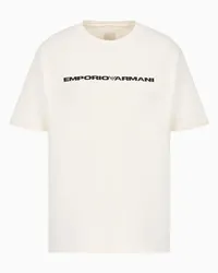 Emporio Armani OFFICIAL STORE T-shirt In Jersey Americano Organico Asv Capsule Bianco