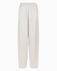 Emporio Armani OFFICIAL STORE Pantaloni A Vita Elastica In Tessuto Trilobato Argento